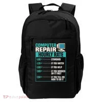 Funny Computer Repair Hourly Rate Backpack thumb 0