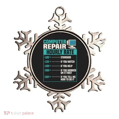 Funny Computer Repair Hourly Rate Ornament