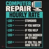 Funny Computer Repair Hourly Rate Ornament thumb 1