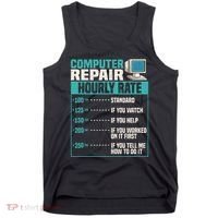 Funny Computer Repair Hourly Rate Tank Top thumb 0