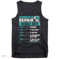 Funny Computer Repair Hourly Rate Tank Top thumb 0