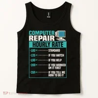 Funny Computer Repair Hourly Rate Tank Top thumb 2