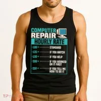 Funny Computer Repair Hourly Rate Tank Top thumb 3