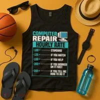 Funny Computer Repair Hourly Rate Tank Top thumb 4