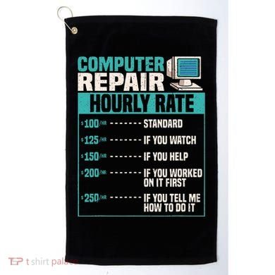 Funny Computer Repair Hourly Rate Golf Towel