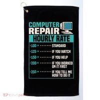 Funny Computer Repair Hourly Rate Golf Towel thumb 0