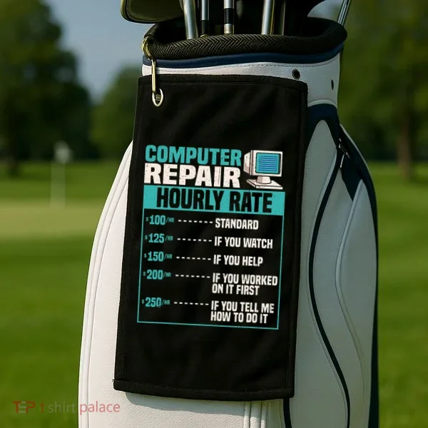 Funny Computer Repair Hourly Rate Golf Towel
