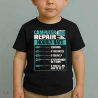 Funny Computer Repair Hourly Rate Toddler T-Shirt thumb 2