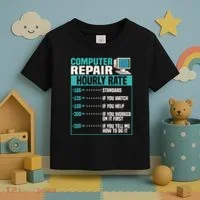 Funny Computer Repair Hourly Rate Toddler T-Shirt thumb 3