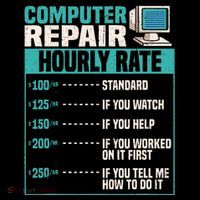 Funny Computer Repair Hourly Rate Women's Long Sleeve Shirt thumb 2