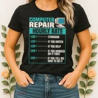 Funny Computer Repair Hourly Rate Women's T-Shirt thumb 2