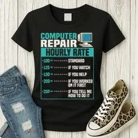 Funny Computer Repair Hourly Rate Women's T-Shirt thumb 3