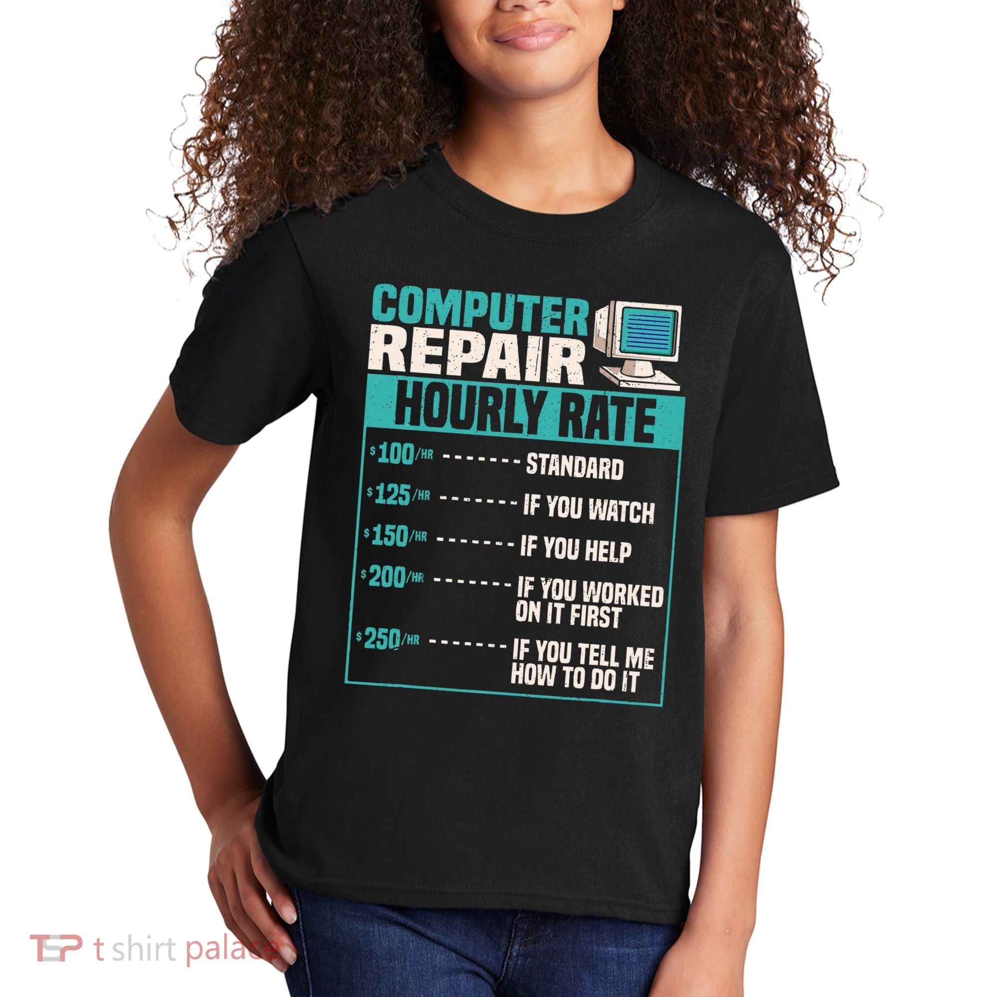 Funny Computer Repair Hourly Rate Kids T-Shirt