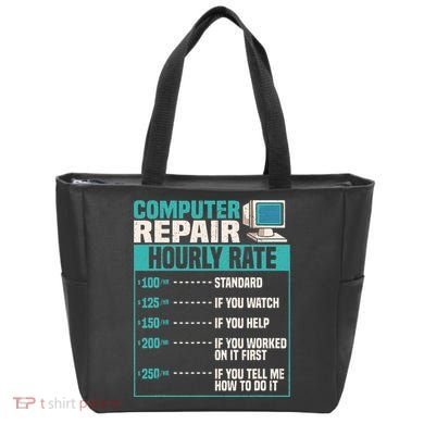 Funny Computer Repair Hourly Rate Tote Bag
