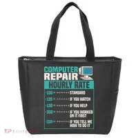 Funny Computer Repair Hourly Rate Tote Bag thumb 0