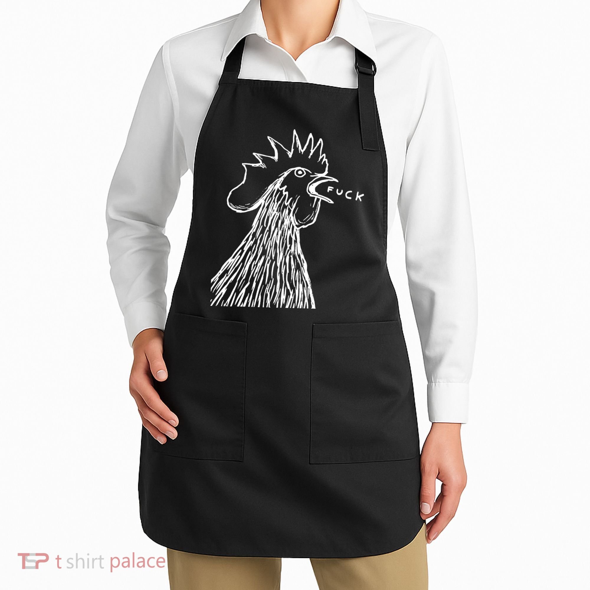 Funny Chicken Rooster Saying Fuck Apron