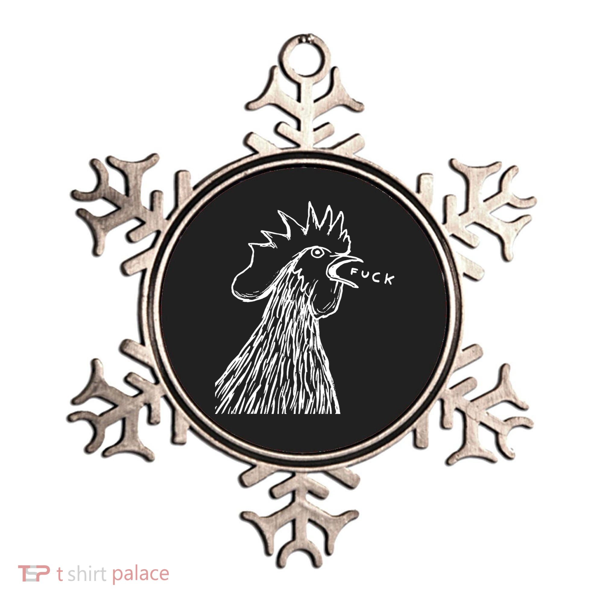 Funny Chicken Rooster Saying Fuck Ornament