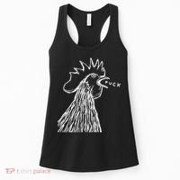 Funny Chicken Rooster Saying Fuck Women's Tank Top thumb 0