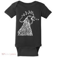 Funny Chicken Rooster Saying Fuck Baby Bodysuit thumb 0