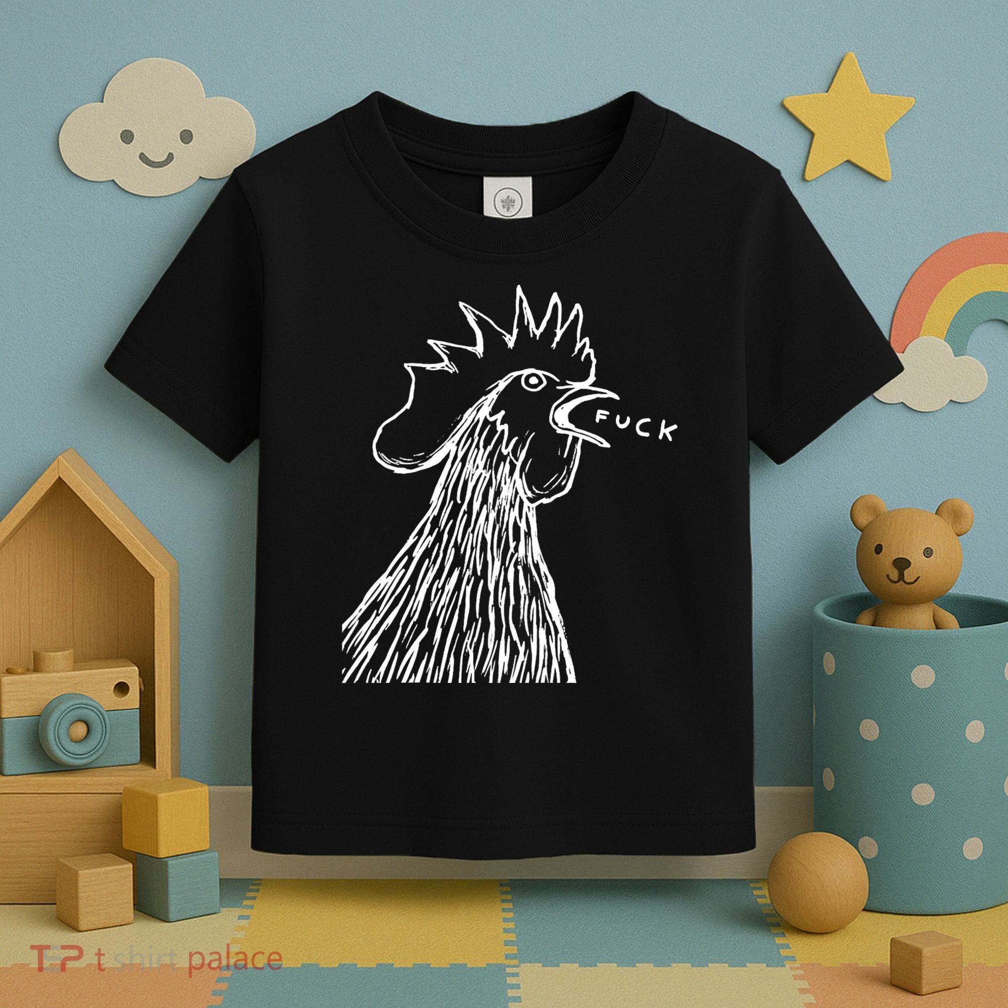 Funny Chicken Rooster Saying Fuck Toddler T-Shirt