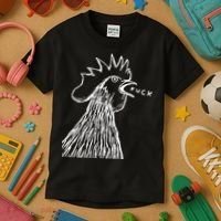 Funny Chicken Rooster Saying Fuck Kids T-Shirt thumb 3