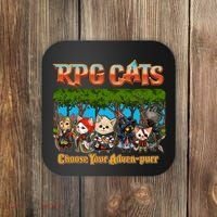 Funny Cute RPG Cats Choose Your Advenpurr Coaster thumb 0