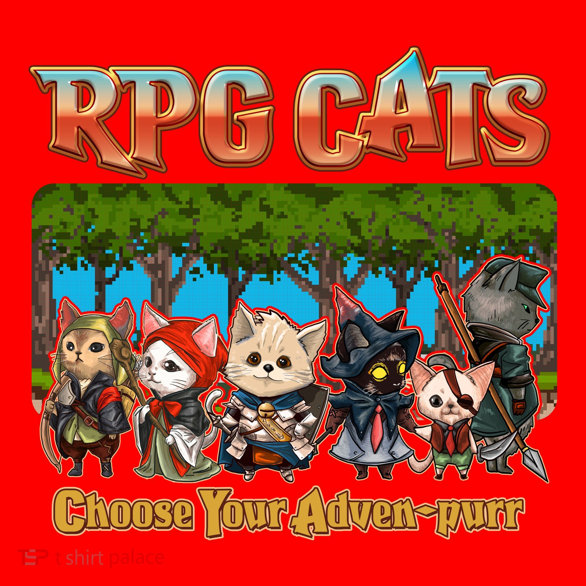 Funny Cute RPG Cats Choose Your Advenpurr Santa Hat