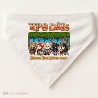 Funny Cute RPG Cats Choose Your Advenpurr USA-Made Doggie Bandana thumb 0