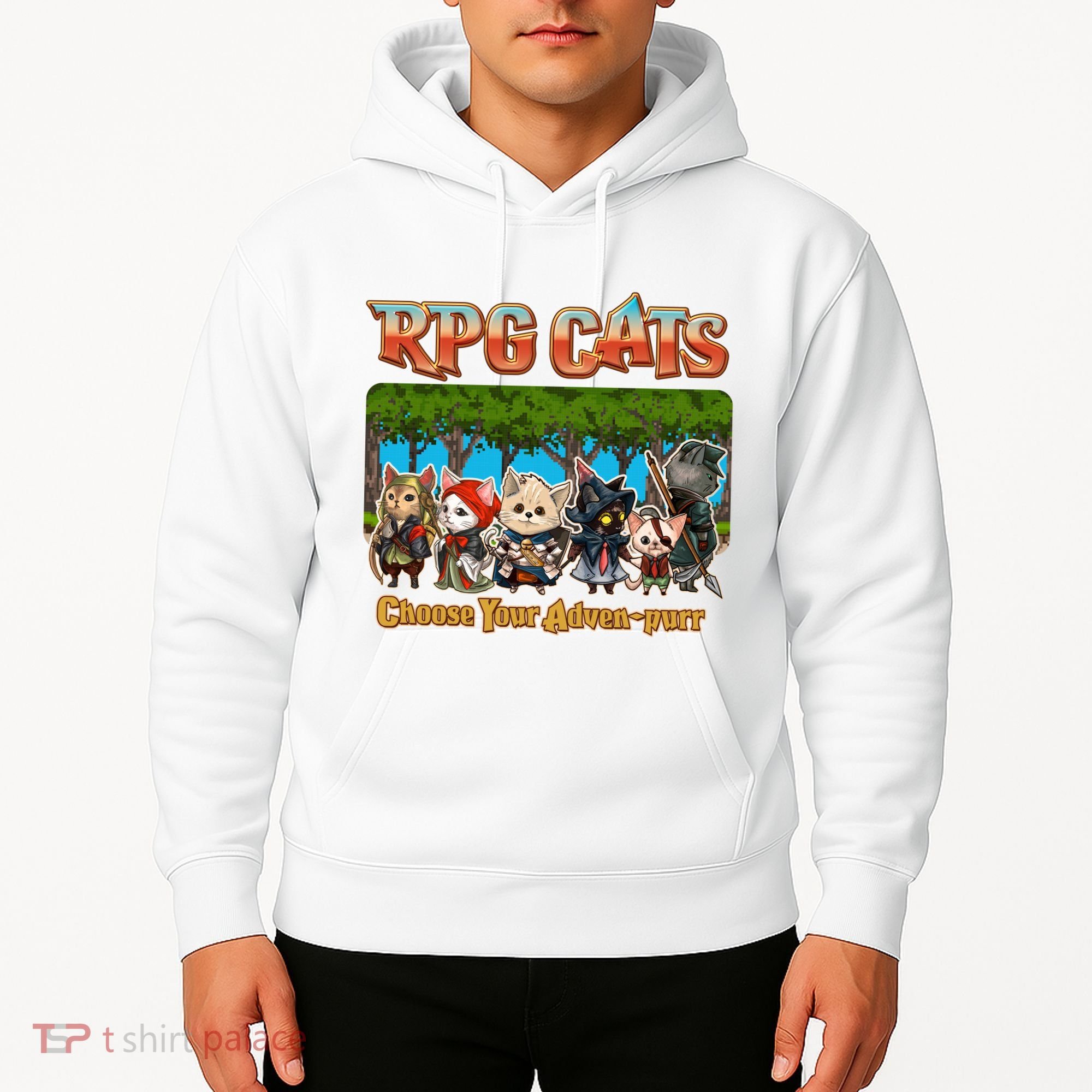 Funny Cute RPG Cats Choose Your Advenpurr Hoodie