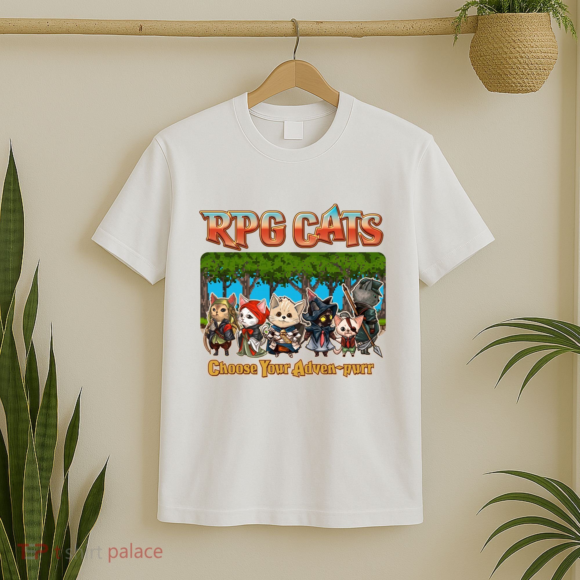 Funny Cute RPG Cats Choose Your Advenpurr T-Shirt