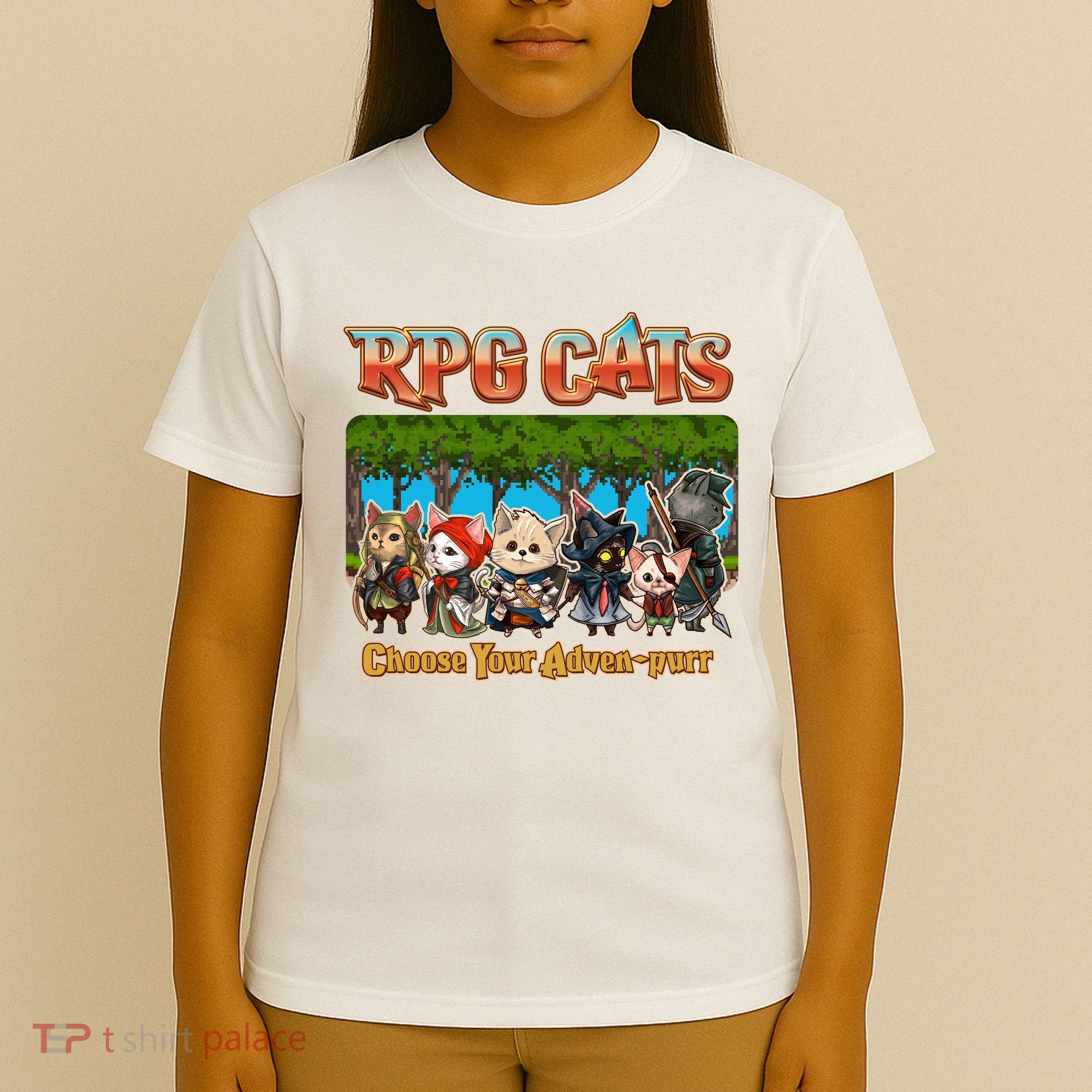 Funny Cute RPG Cats Choose Your Advenpurr T-Shirt