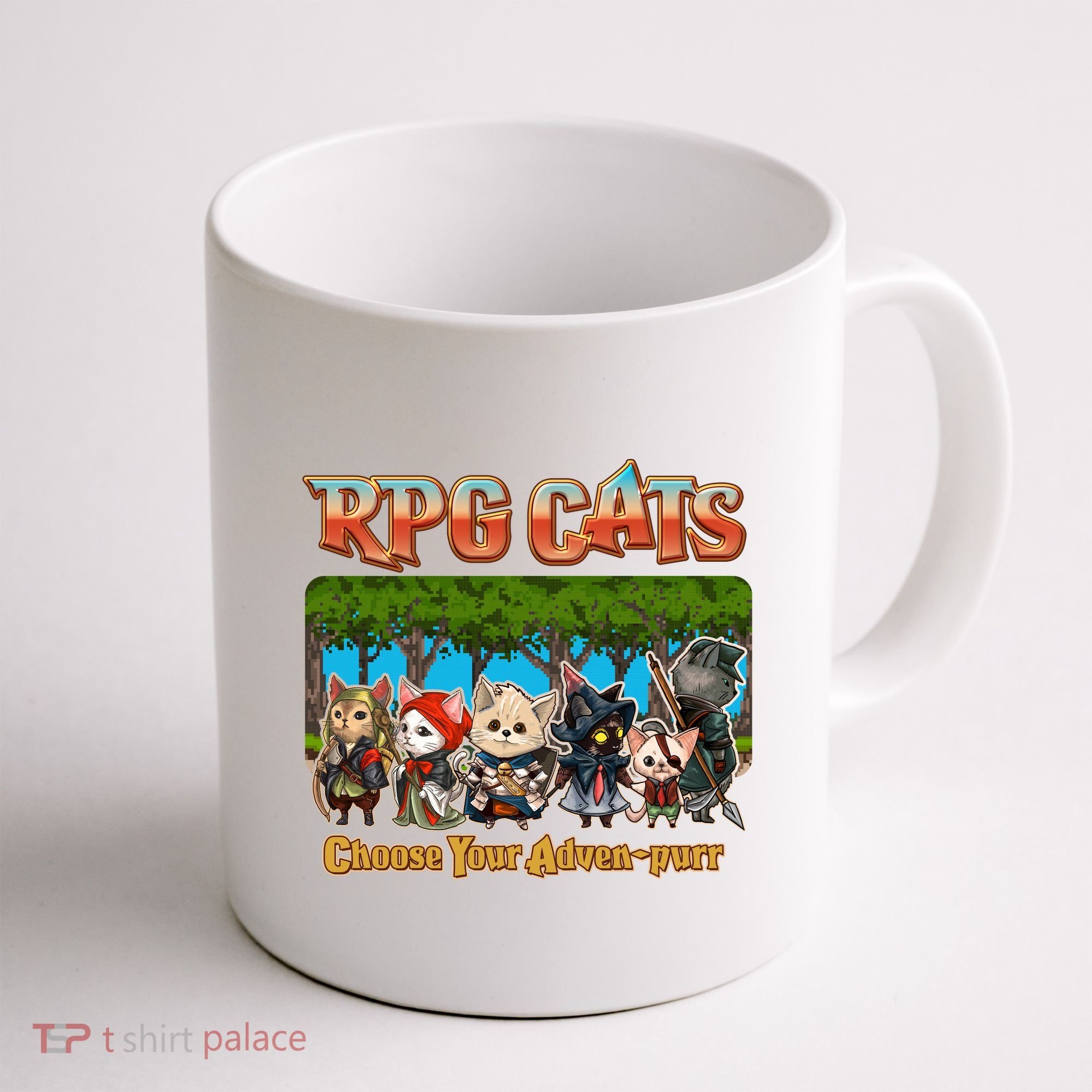 Funny Cute RPG Cats Choose Your Advenpurr Coffee Mug