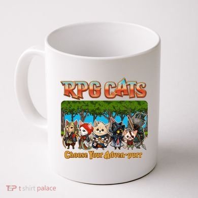 Funny Cute RPG Cats Choose Your Advenpurr Coffee Mug