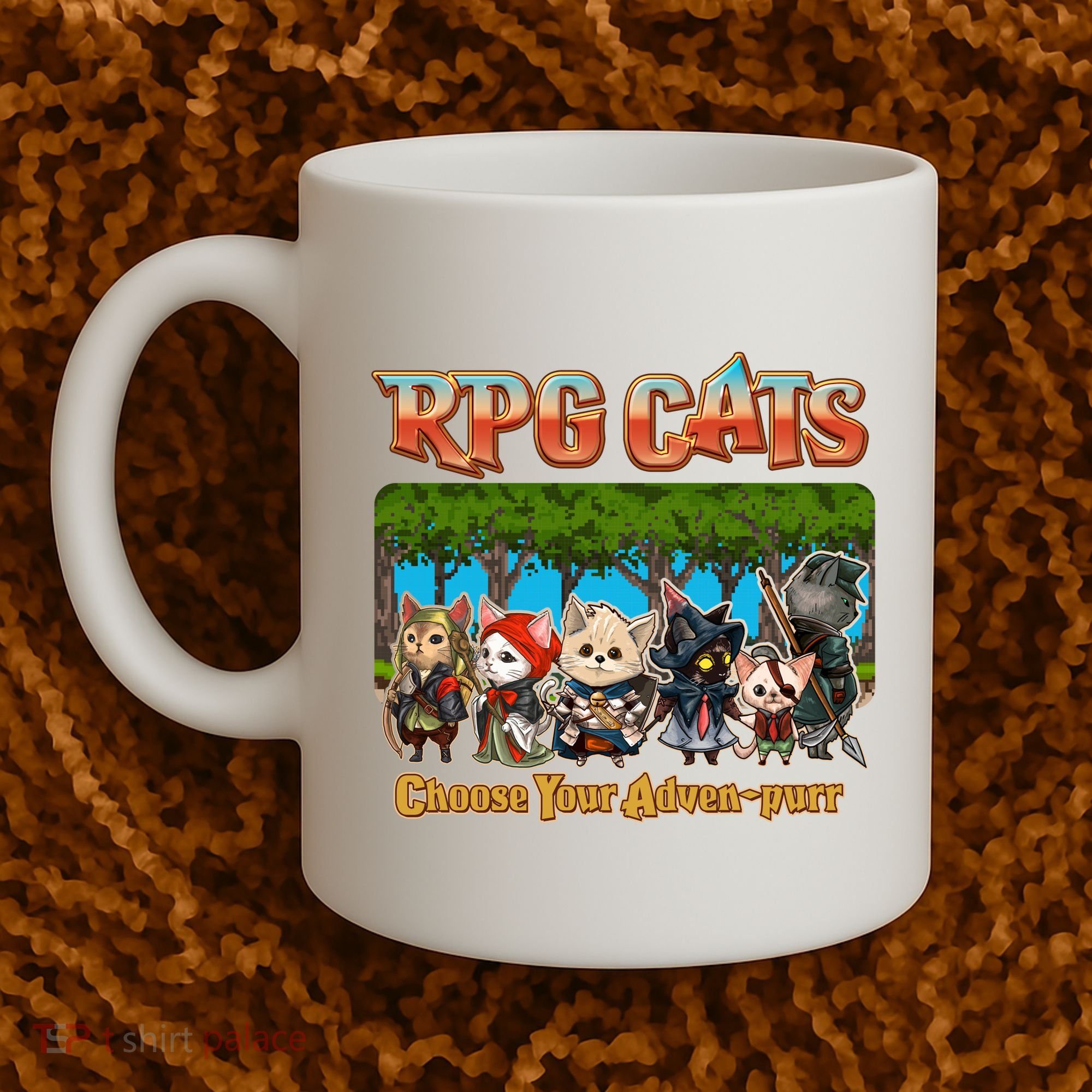 Funny Cute RPG Cats Choose Your Advenpurr Coffee Mug