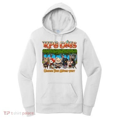 Funny Cute RPG Cats Choose Your Advenpurr Women's Hoodie