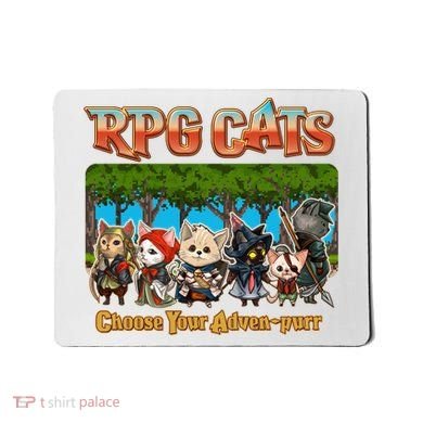 Funny Cute RPG Cats Choose Your Advenpurr Mousepad