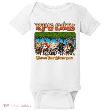 Funny Cute RPG Cats Choose Your Advenpurr Baby Bodysuit
