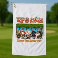 Funny Cute RPG Cats Choose Your Advenpurr Golf Towel thumb 1