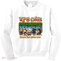 Funny Cute RPG Cats Choose Your Advenpurr Kids Sweatshirt thumb 0