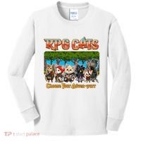 Funny Cute RPG Cats Choose Your Advenpurr Kids Long Sleeve Shirt thumb 0