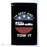 Funny Camping Rv Im Sexy And I Tow It Gift Golf Towel thumb 0