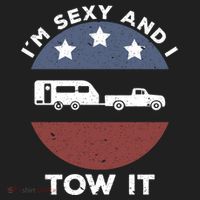 Funny Camping Rv Im Sexy And I Tow It Gift Golf Towel thumb 3