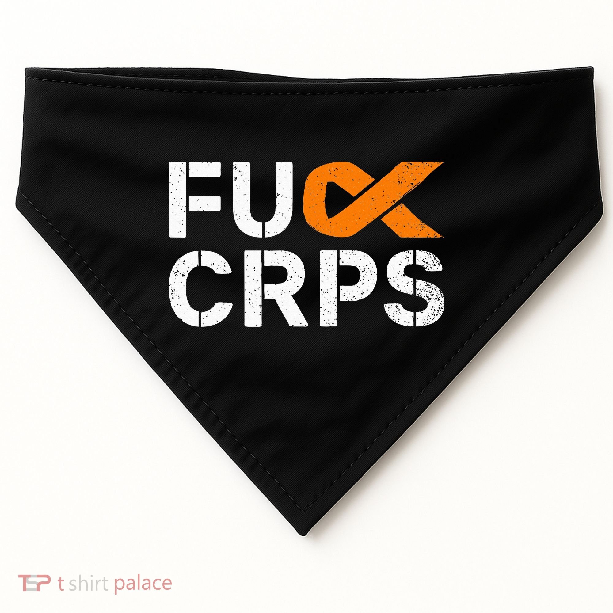 Fuck CRPS RSD Awareness Orange Ribbon Warrior Support USA-Made Doggie Bandana