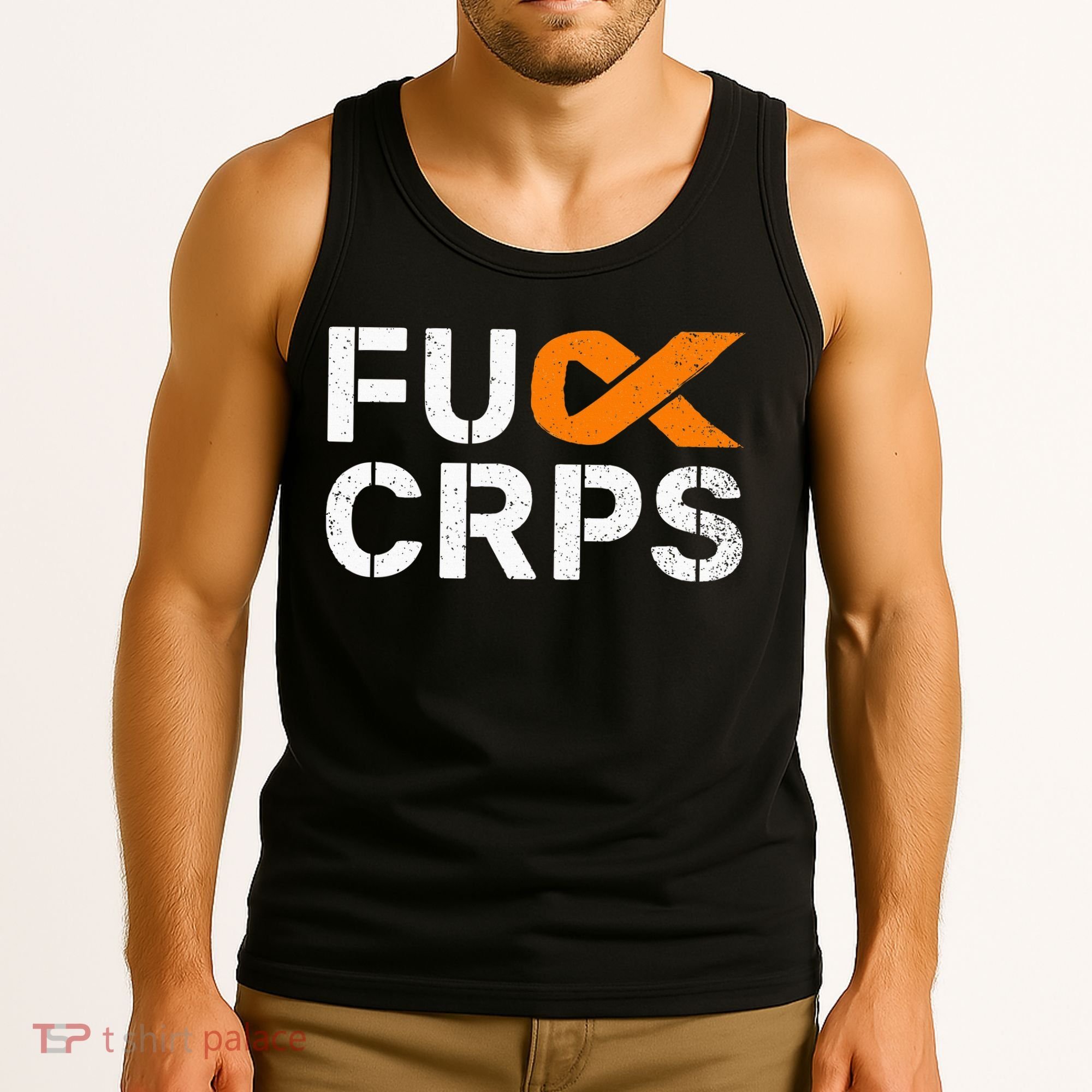 Fuck CRPS RSD Awareness Orange Ribbon Warrior Support Tank Top