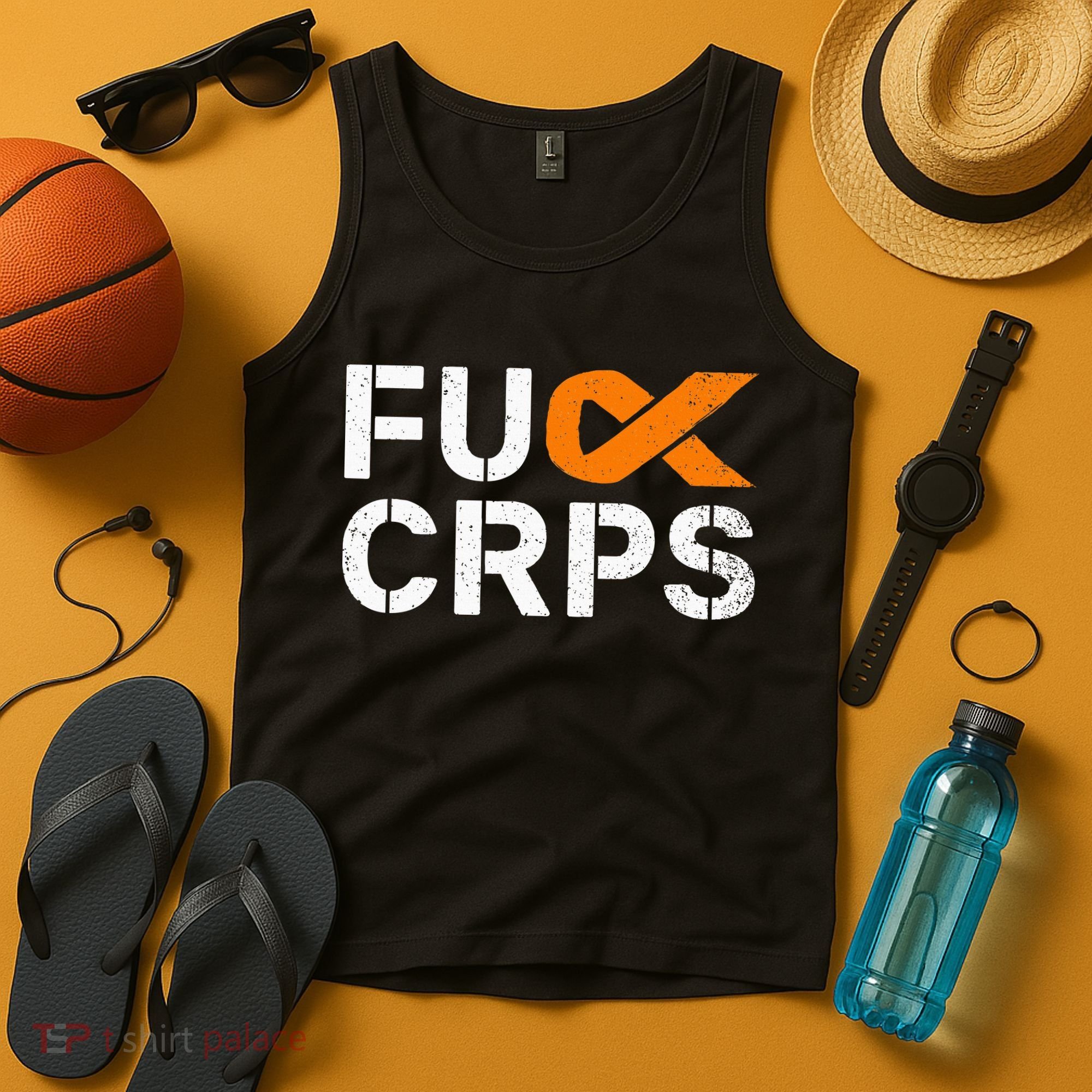 Fuck CRPS RSD Awareness Orange Ribbon Warrior Support Tank Top