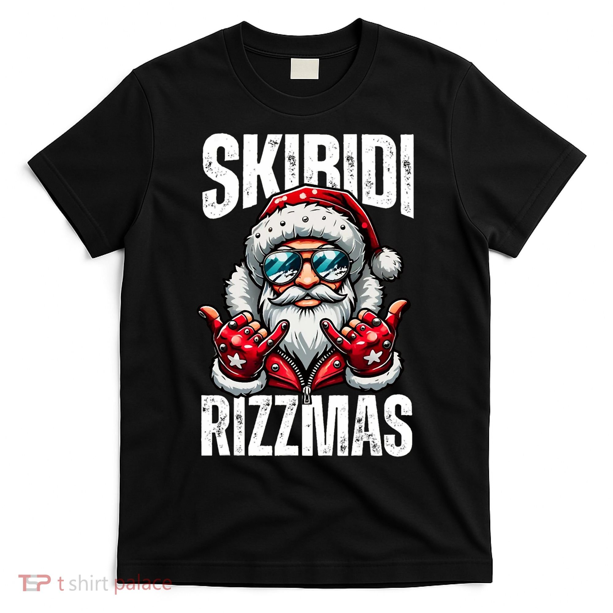 Funny Christmas Rizz Santa Ski Bi Di Rizzmas T-Shirt