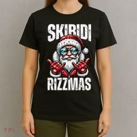 Funny Christmas Rizz Santa Ski Bi Di Rizzmas T-Shirt thumb 4