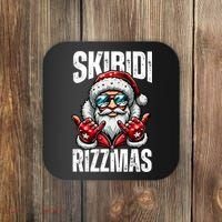 Funny Christmas Rizz Santa Ski Bi Di Rizzmas Coaster thumb 0