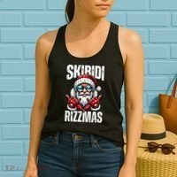 Funny Christmas Rizz Santa Ski Bi Di Rizzmas Women's Tank Top thumb 2