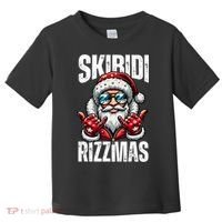 Funny Christmas Rizz Santa Ski Bi Di Rizzmas Toddler T-Shirt thumb 0